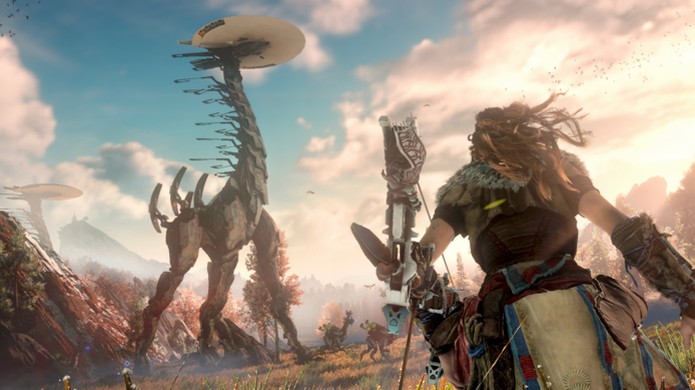 Horizon: Zero Dawn nos mostra mais da história de Aloy e eu perigoso mundo (Foto: Reprodução/Game.co.uk) (Foto: Horizon: Zero Dawn nos mostra mais da história de Aloy e eu perigoso mundo (Foto: Reprodução/Game.co.uk)) Horizon: Zero Dawn nos mostra mais da história de Aloy e eu perigoso mundo (Foto: Reprodução/Game.co.uk) (Foto: Horizon: Zero Dawn nos mostra mais da história de Aloy e eu perigoso mundo (Foto: Reprodução/Game.co.uk))
