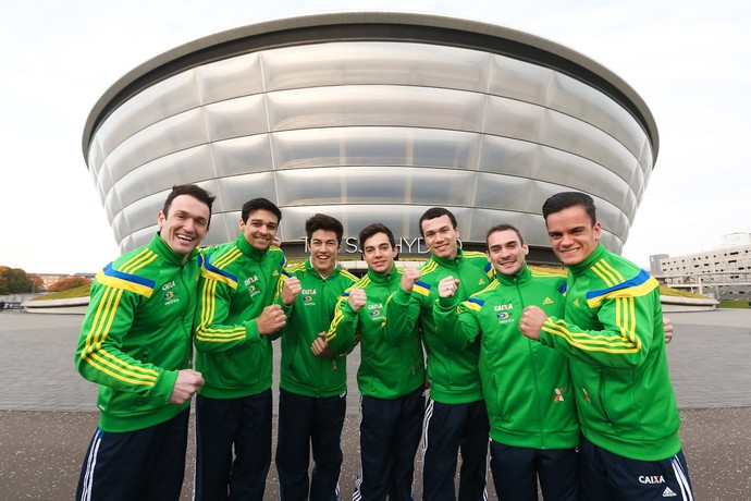 Equipe masculina do Brasil no Mundial de Glasgow (Foto: Ricardo Bufolin/CBG)