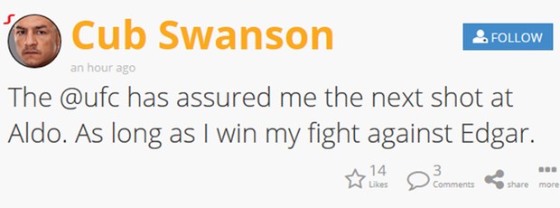 lutador Cub Swanson (Foto: Reprodução)