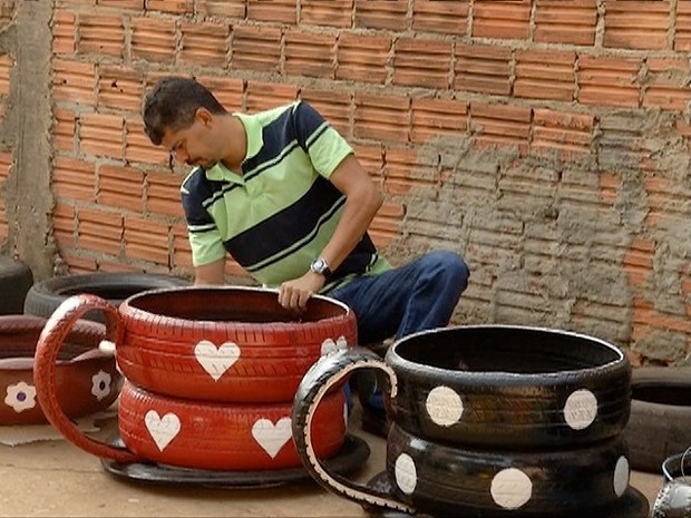 G1 De hobby a renda, artesanato com pneusé opç u00e3o para garantir'um extra' notícias em Tocantins Adesivo De Gato ~ G1 De hobby a renda, artesanato com pneusé opç u00e3o para garantir'um extra' notícias em Tocantins