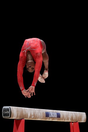 Simone Biles no Mundial de Glasgow (Foto: Ricardo Bufolin/CBG)