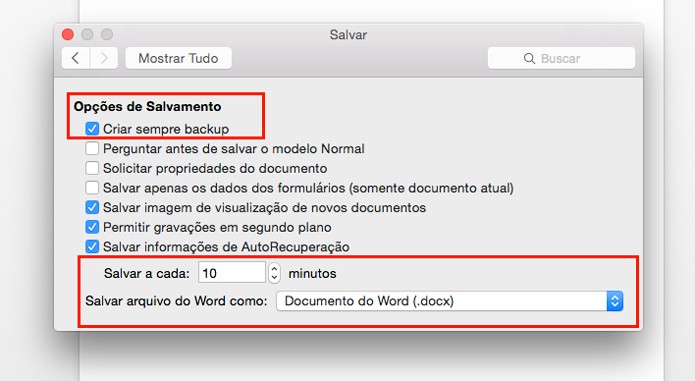 Opções para configuração de backup automático (Foto: Reprodução/André Sugai)