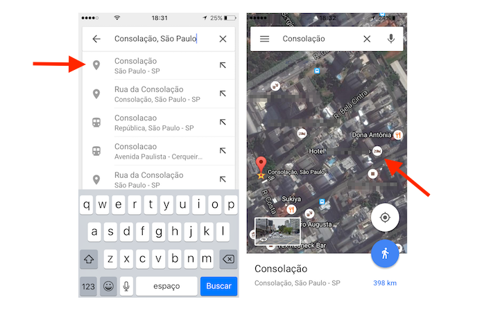 Hotéis próximos a uma cidade ou bairro no aplicativo Google Maps (Foto: Reprodução/Marvin Costa)