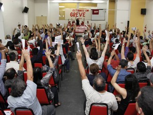 Após assembleia realizada em Belém na última quinta-feira (25), bancários do Pará irão iniciar greve no próximo dia 30. (Foto: Divulgação/Assessoria do Sindicato dos Bancários do Pará)