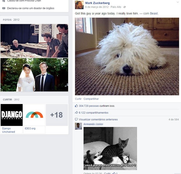 Brasileiros bombardeiam perfil de Mark Zuckerberg no Facebook com memes e imagens que remetem ao Brasil. (Foto: Reprodução/Facebook)