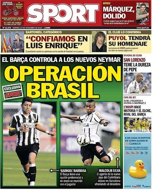 Jornal Sport Gabigol e Malcom (Foto: Reprodução)