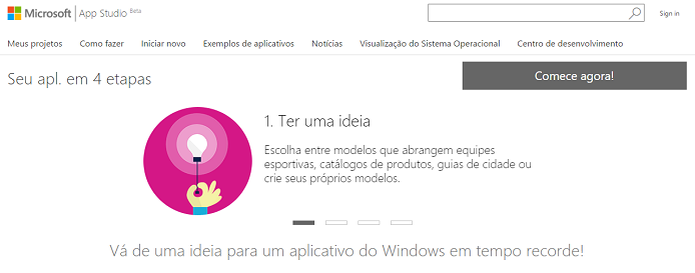 Acesse a página do criador de apps (Foto: Reprodução/Aline Jesus) Acesse a página do criador de apps (Foto: Reprodução/Aline Jesus)