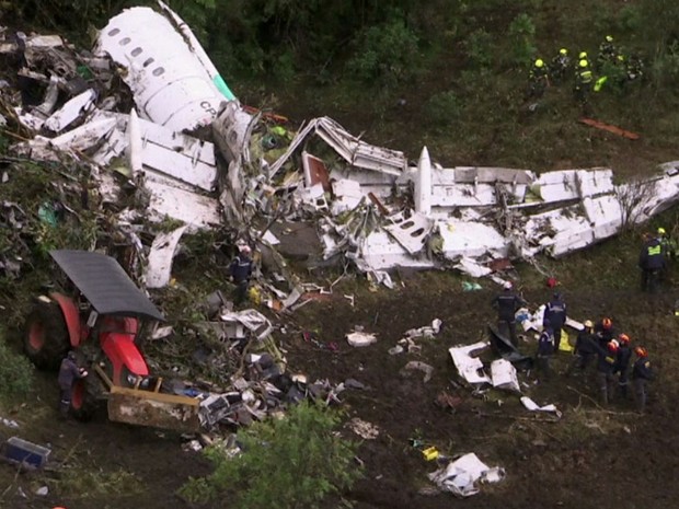 Acidente com avião da Chapecoense (Gnews) (Foto: GloboNews)