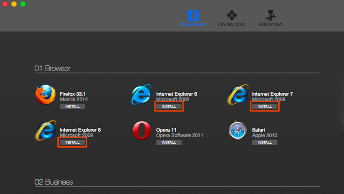 internet explorer version 6 for mac