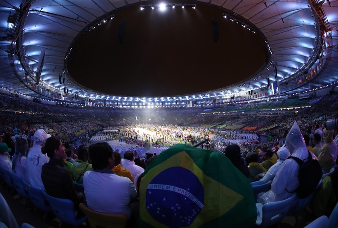 Maracanã durante cerimônia de encerramento (Foto: Getty Images) Maracanã durante cerimônia de encerramento (Foto: Getty Images)