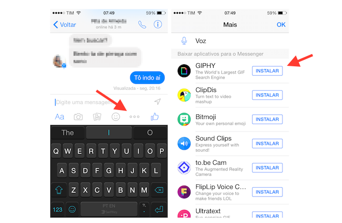 Acessando a página de download da extensão GIPHY no Facebook Messenger (Foto: Reprodução/Marvin Costa)