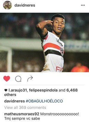 David Neres São Paulo instagram (Foto: Reprodução Instagram)