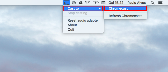 Transmita o áudio do Mac partir da barra superior (Foto: Reprodução/Paulo Alves)