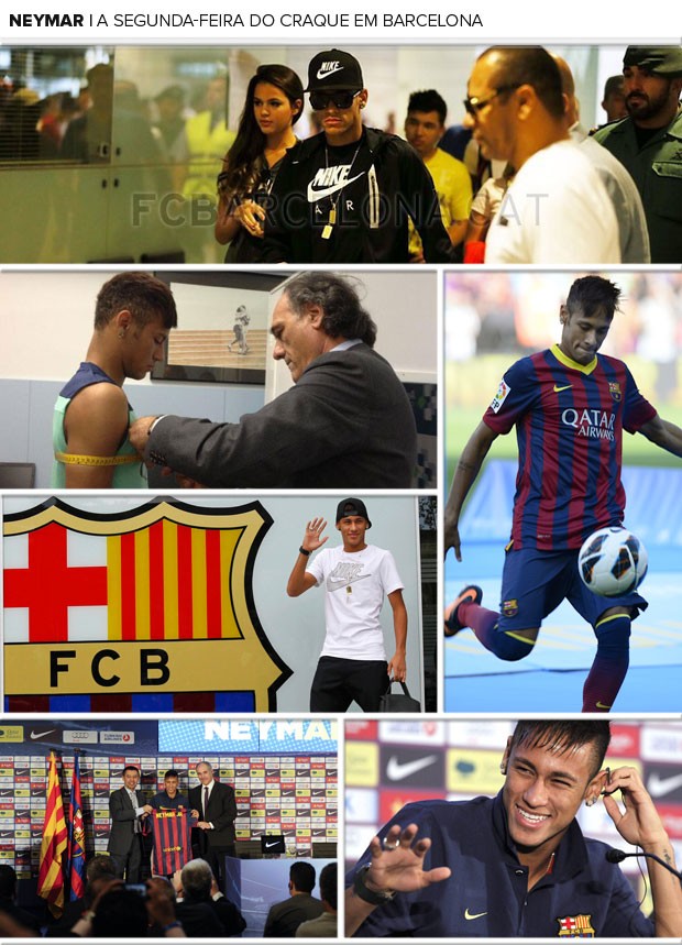 Mosaico Neymar Barcelona (Foto: Editoria de Arte)