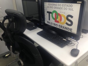 Imagens captadas no Planeta Atlântida serão enviadas a este computador (Foto: Rafaella Fraga/G1) Imagens captadas no Planeta Atlântida serão enviadas a este computador (Foto: Rafaella Fraga/G1)