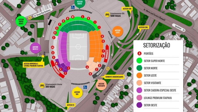 Mapa de assentos da Arena Fonte Nova (Foto: Reprodução)