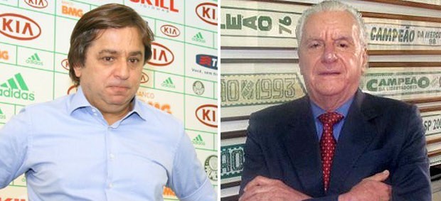 Arnaldo Tirone, presidente do Palmeiras, e Gilto Avalone, conselheiro (Foto: Editoria de arte / Globoesporte.com)