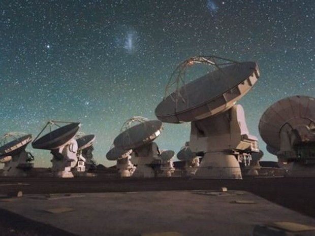 Antenas do Alma, no Chile, cujas imagens ajudaram a desvendar detalhes da bolha gigante (Foto: ESO/C. Malin)