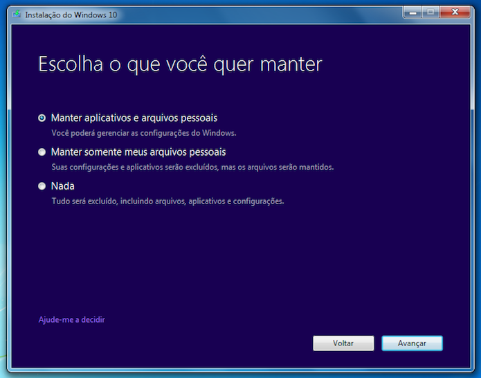 Configurando instalação do Windows 10 (Foto: Reprodução/Helito Bijora)