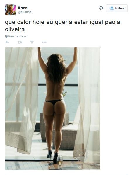 Tweets  sobre Paolla Oliveira (Foto: Reprodução / Twitter)