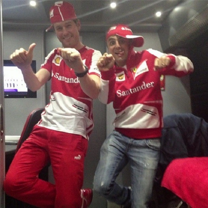 Grandes amigos, Felipe Massa e Rob Smedley já arriscaram até o Passinho do Volante durante semana de GP (Foto: Reprodução/Instagram)