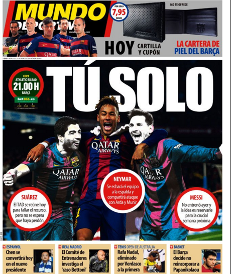 Neymar manchete Mundo Deportivo