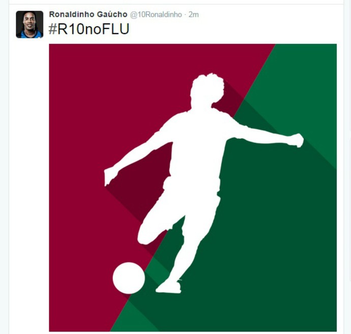 Twitter Ronaldinho Gaúcho no Fluminense (Foto: Reprodução) Twitter Ronaldinho Gaúcho no Fluminense (Foto: Reprodução)