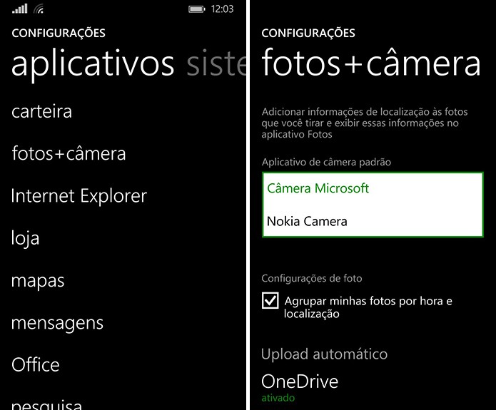 Windows Phone pode ter aplicativo padrão de câmera trocado pelo Nokia Camera (Foto: Reprodução/Elson de Souza)