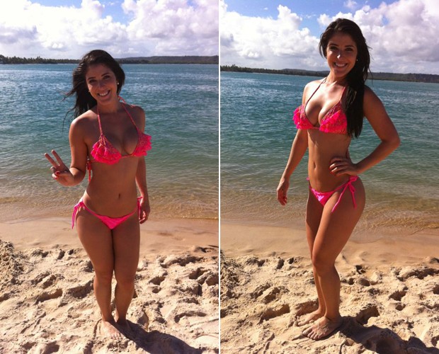 Elenita Machado está adorando as praias de Maceió (Foto: Arquivo Pessoal)