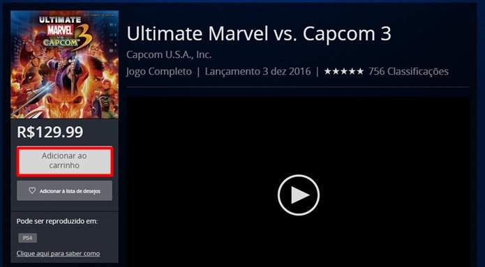 Ultimate Marvel Vs. Capcom 3 havia sido retirado do ar na geração passada (Foto: Reprodução/Felipe Demartini)