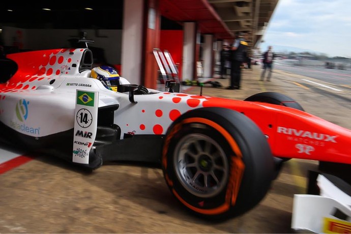 Sergio Sette Câmara no primeiro treino para a F2 (Foto: Sebastiaan Rozendaal) Sergio Sette Câmara no primeiro treino para a F2 (Foto: Sebastiaan Rozendaal)