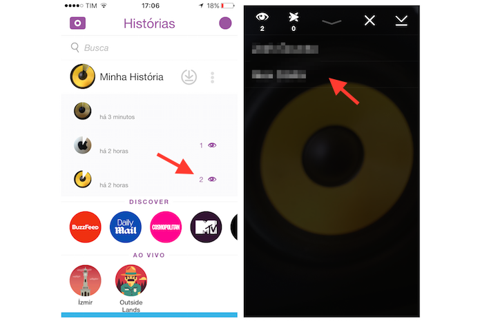 Visualizando quem acessou uma de suas postagens no Snapchat (Foto: Reprodução/Marvin Costa)