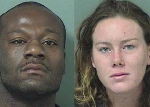 Ramon Mitchell e Erin Byrd foram presos aps sexo em cap de carro (Foto: Palm Beach County Jail)