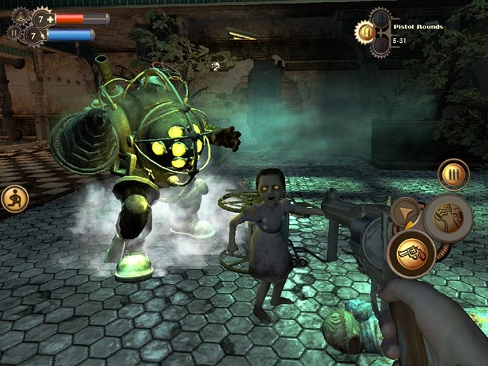 Bioshock chega ao iOS com pouco requinte gráfico (Foto: Reprodução / Pocket Gamer) (Foto: Bioshock chega ao iOS com pouco requinte gráfico (Foto: Reprodução / Pocket Gamer)) Bioshock chega ao iOS com pouco requinte gráfico (Foto: Reprodução / Pocket Gamer) (Foto: Bioshock chega ao iOS com pouco requinte gráfico (Foto: Reprodução / Pocket Gamer))