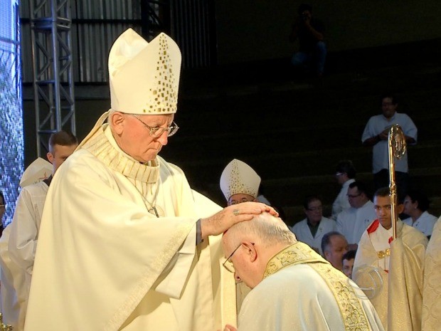 Dom Frei Mariano é ordenado bispo auxiliar de Campo Grande (Foto: Reprodução/TV Morena)