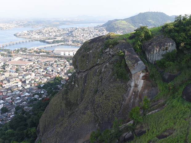 Local de onde pedra deslizou no Morro da Boa Vista, Espírito Santo (Foto: Fred Loureiro/ Secom-ES)