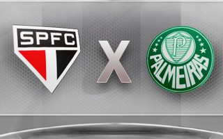 confronto escudo São Paulo x Palmeiras (Foto: Editoria de Arte / Globoesporte.com)