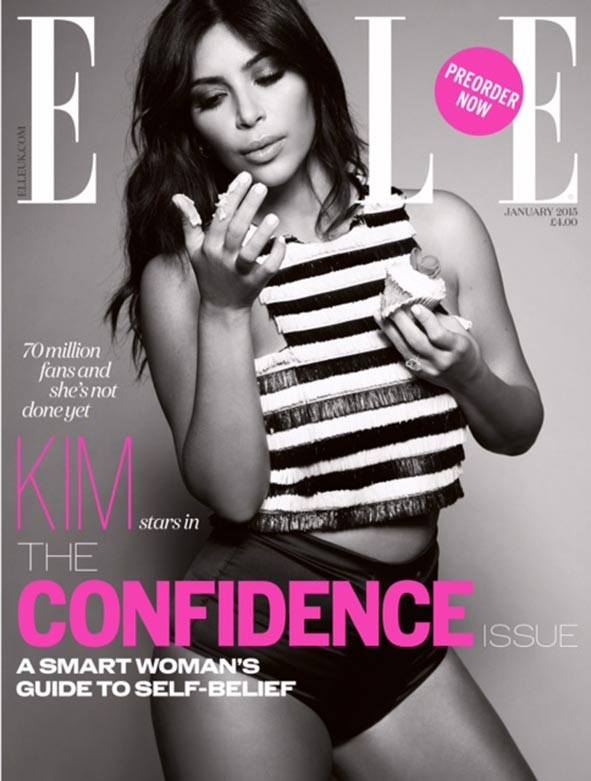 Kim Kardashian na capa da Elle Uk (Foto: Reprodução)