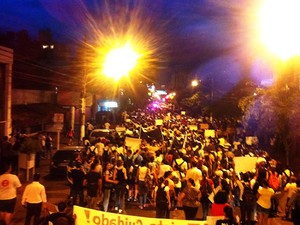 Manifestação em Cuiabá (Foto: Kelly Martins/G1)