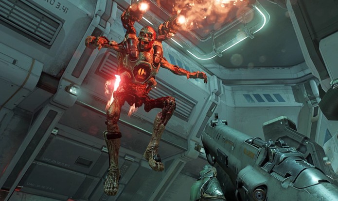 Novamente teremos que abrir portas com chaves coloridas no Doom (Foto: Divulgação/id Software)