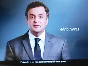 Aécio Neves na estreia do horário eleitoral na televisão (Foto: Reprodução)