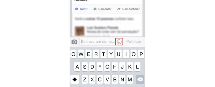 Clique no emoticon que está na área de comentários (Foto: Reprodução/André Sugai)