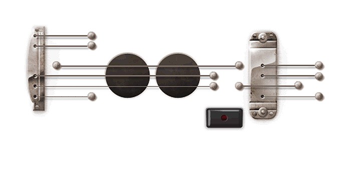 Os sons captados pelo Doodle em homenagem à guitarra Les Paul podiam ser compartilhados no Google+ (Foto: Reprodução/Google)