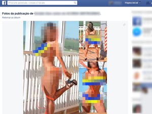 Ensaio sensual em ponto turstico de Sertozinho foi alvo de crticas no Facebook (Foto: Reproduo/EPTV)