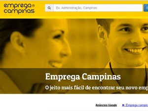 Portal de vagas Emprega Campinas (Foto: Reprodução / Site)