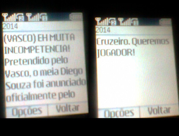 SMS TIM notícias Vasco (Foto: Reprodução)