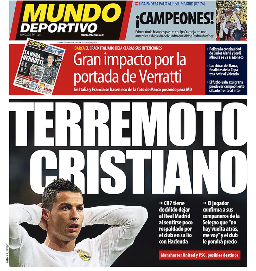 capa cristiano ronaldo, mundo deportivo (Foto: Divulgação)