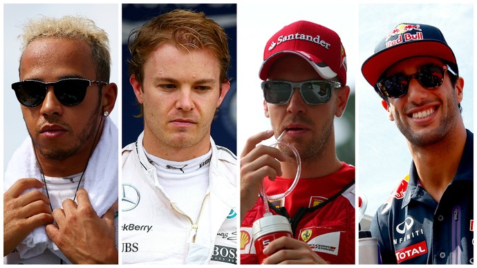 Hamilton, Rosberg, Vettel ou Ricciardo? Quem vai levar a melhor na Rússia? (Foto: Getty Images)