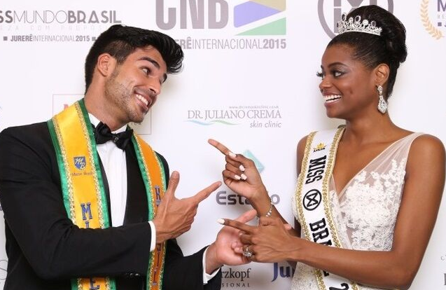 A nova Miss Mundo Brasil, Ana Luísa Castro, e o vencedor do Mister Brasil, Anderson Tomazini (Foto: Divulgação)