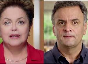 Dilma Rousseff (PT) e Aécio Neves (PSDB), #xatiados com a perda (Foto: Reprodução/Youtube)